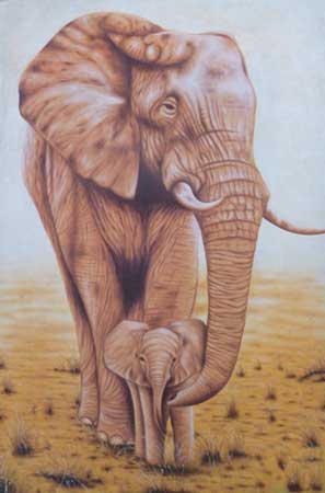 Canvas Elephant Painting